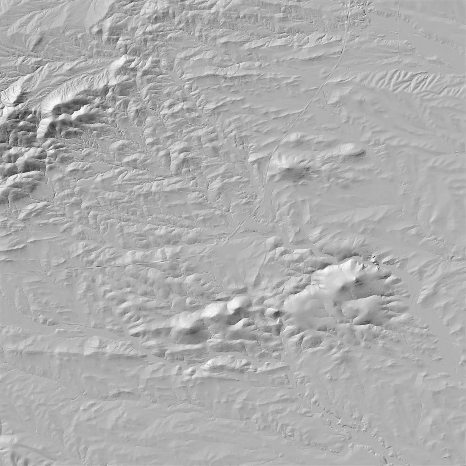 High-resolution lidar hillshade of the Malone / Knight Peak district