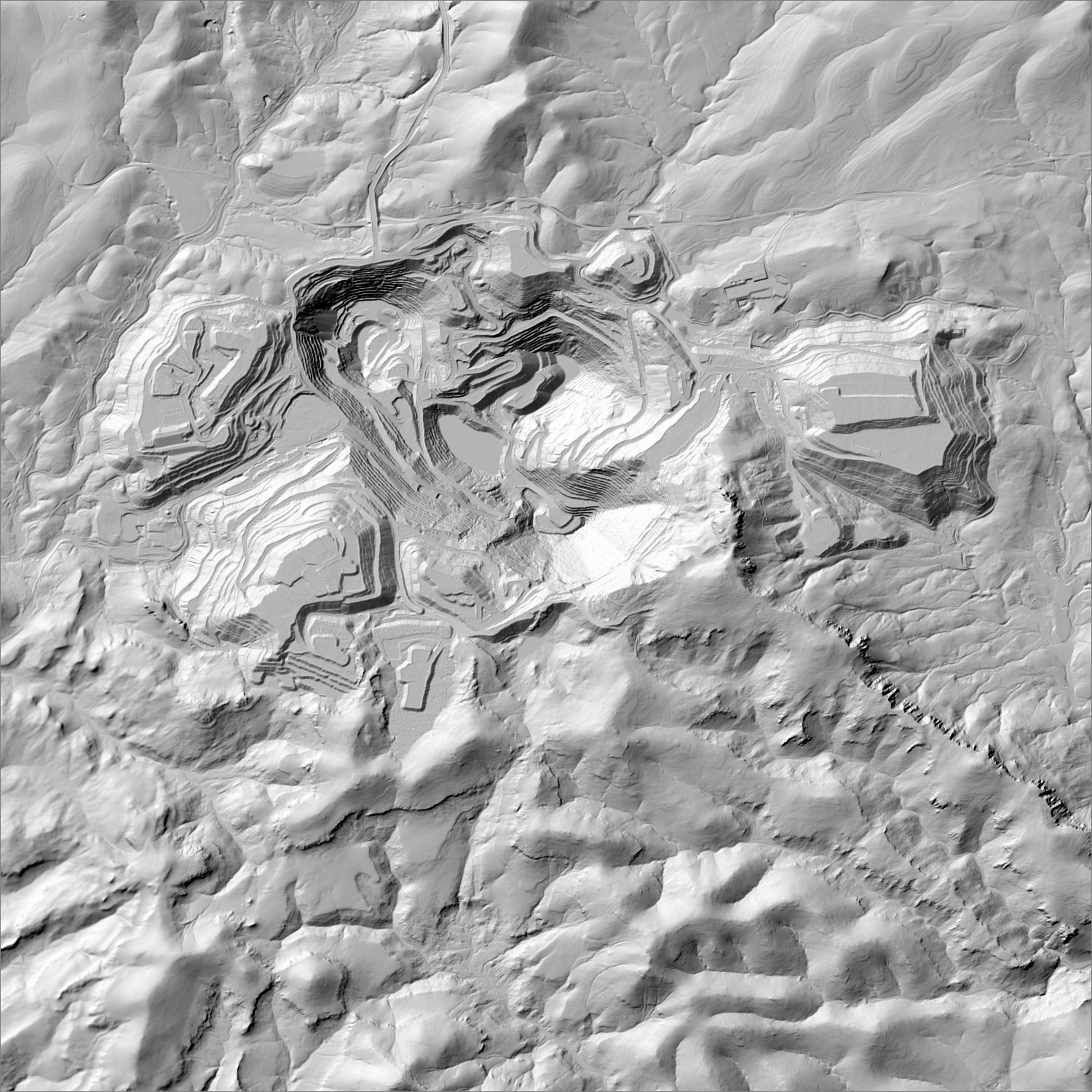 High-resolution lidar hillshade of the Santa Rita / Chino district