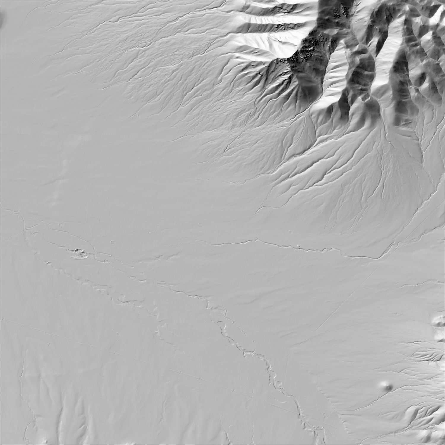 High-resolution lidar hillshade of the White Oaks district